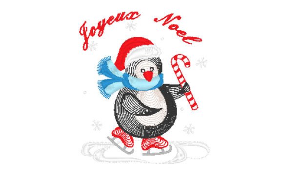 Review: Christmas Penguin French Embroidery Design