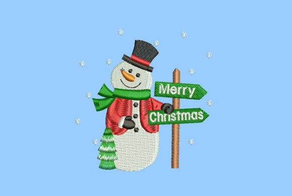 Review: Snowman with Sign at Christmas Embroidery