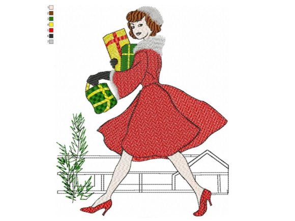 Reviewing the Christmas Shopping Lady Embroidery Design
